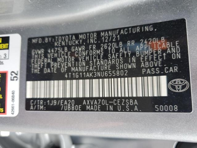 Photo 11 VIN: 4T1G11AK3NU655802 - TOYOTA CAMRY SE 