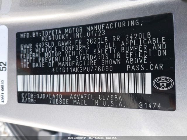 Photo 8 VIN: 4T1G11AK3PU776090 - TOYOTA CAMRY 