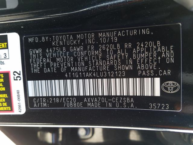 Photo 9 VIN: 4T1G11AK4LU312123 - TOYOTA CAMRY SE 