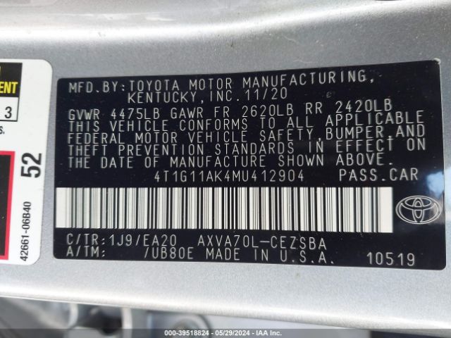 Photo 8 VIN: 4T1G11AK4MU412904 - TOYOTA CAMRY 