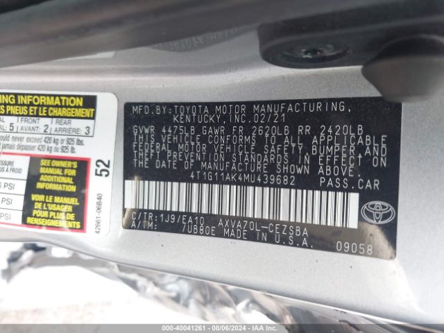 Photo 8 VIN: 4T1G11AK4MU439682 - TOYOTA CAMRY 