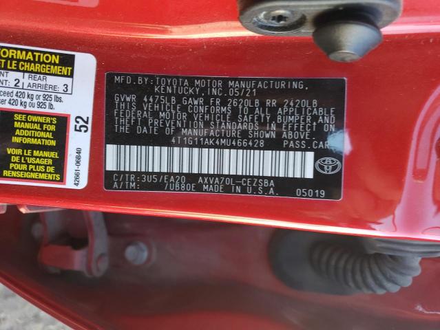 Photo 12 VIN: 4T1G11AK4MU466428 - TOYOTA CAMRY SE 