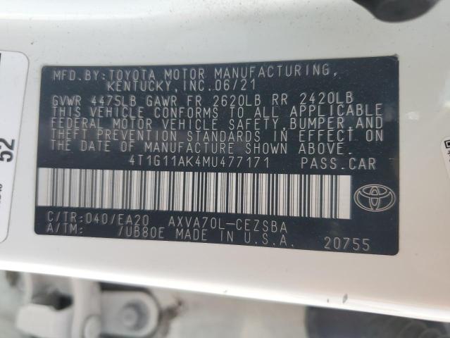 Photo 11 VIN: 4T1G11AK4MU477171 - TOYOTA CAMRY SE 