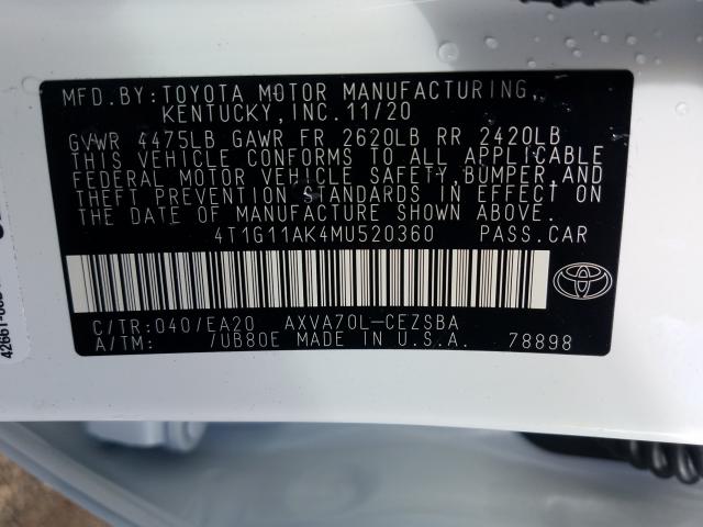 Photo 9 VIN: 4T1G11AK4MU520360 - TOYOTA CAMRY SE 