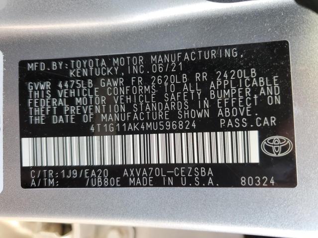 Photo 11 VIN: 4T1G11AK4MU596824 - TOYOTA CAMRY SE 