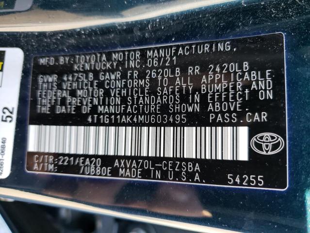 Photo 11 VIN: 4T1G11AK4MU603495 - TOYOTA CAMRY SE 