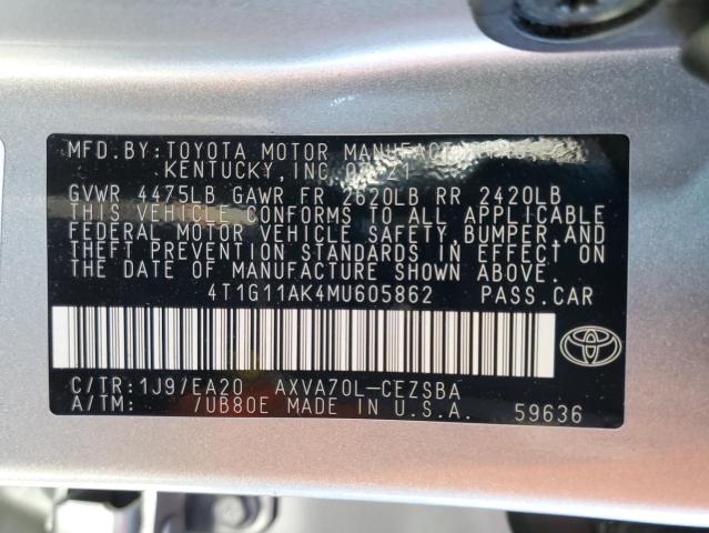 Photo 11 VIN: 4T1G11AK4MU605862 - TOYOTA CAMRY SE 