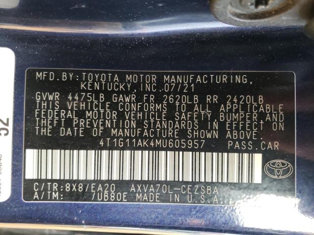 Photo 11 VIN: 4T1G11AK4MU605957 - TOYOTA CAMRY SE 