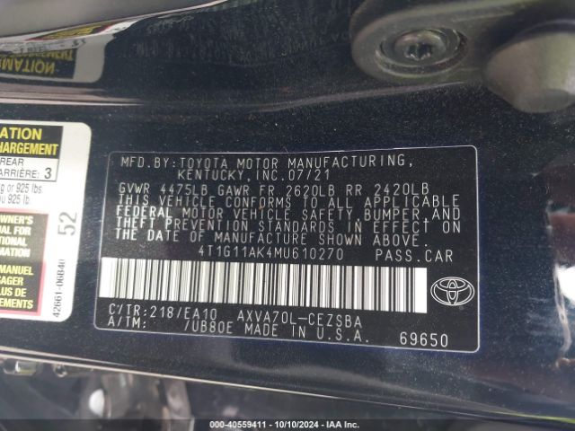 Photo 8 VIN: 4T1G11AK4MU610270 - TOYOTA CAMRY 