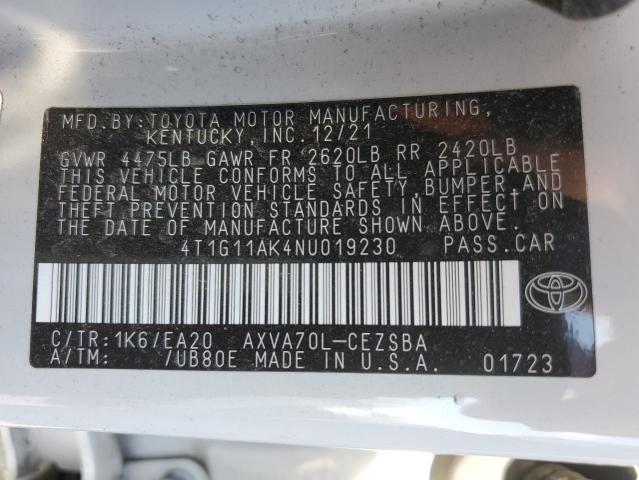 Photo 12 VIN: 4T1G11AK4NU019230 - TOYOTA CAMRY 