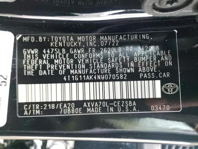 Photo 9 VIN: 4T1G11AK4NU070582 - TOYOTA CAMRY SE 