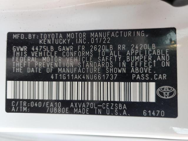 Photo 11 VIN: 4T1G11AK4NU661737 - TOYOTA CAMRY 