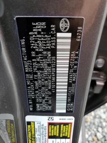 Photo 11 VIN: 4T1G11AK4PU815236 - TOYOTA CAMRY 