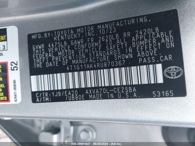 Photo 8 VIN: 4T1G11AK4RU870367 - TOYOTA CAMRY 