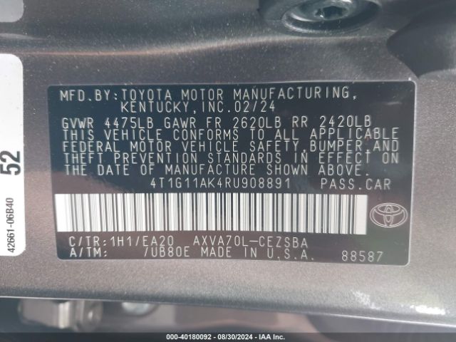 Photo 8 VIN: 4T1G11AK4RU908891 - TOYOTA CAMRY 