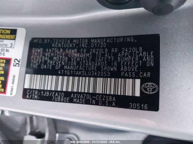 Photo 8 VIN: 4T1G11AK5LU342053 - TOYOTA CAMRY 