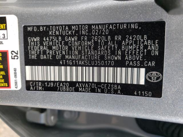 Photo 9 VIN: 4T1G11AK5LU350170 - TOYOTA CAMRY SE 