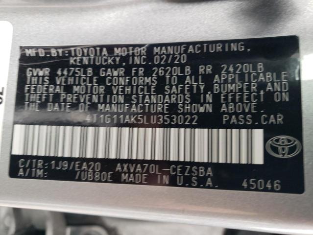 Photo 11 VIN: 4T1G11AK5LU353022 - TOYOTA CAMRY 