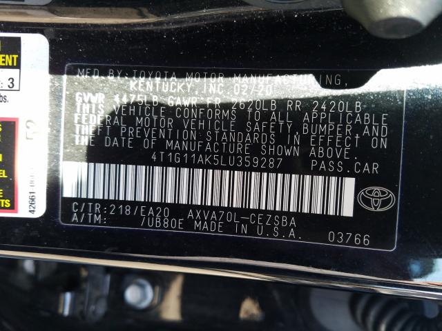 Photo 9 VIN: 4T1G11AK5LU359287 - TOYOTA CAMRY 