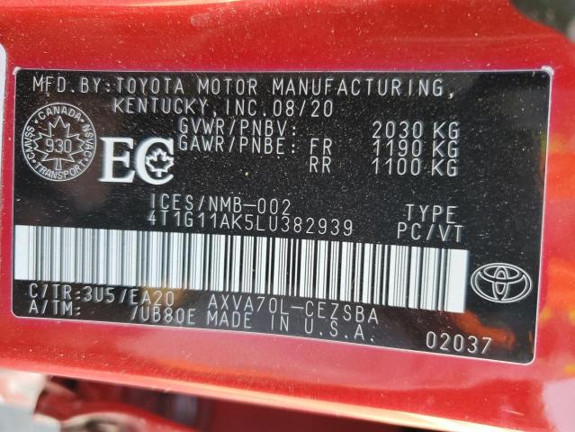 Photo 11 VIN: 4T1G11AK5LU382939 - TOYOTA CAMRY 