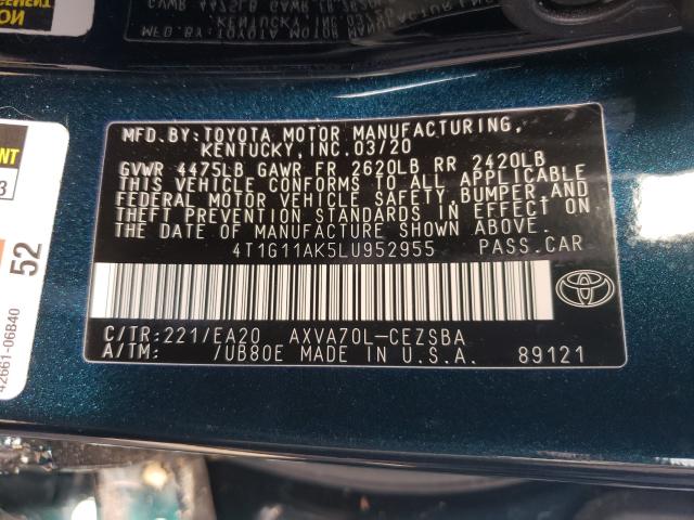 Photo 9 VIN: 4T1G11AK5LU952955 - TOYOTA CAMRY SE 