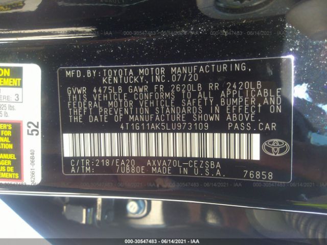 Photo 8 VIN: 4T1G11AK5LU973109 - TOYOTA CAMRY 