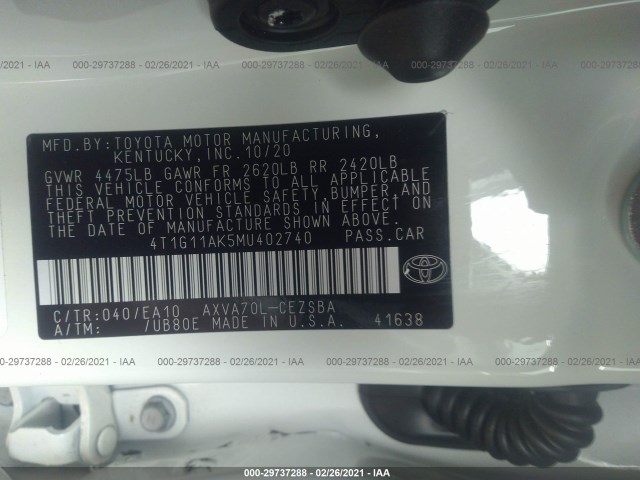 Photo 8 VIN: 4T1G11AK5MU402740 - TOYOTA CAMRY 