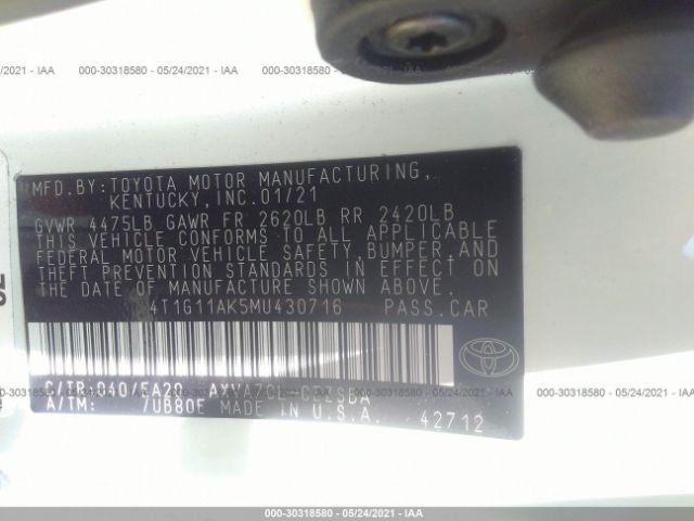 Photo 8 VIN: 4T1G11AK5MU430716 - TOYOTA CAMRY 