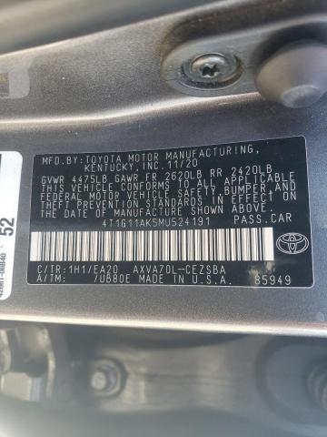 Photo 11 VIN: 4T1G11AK5MU524191 - TOYOTA CAMRY SE 