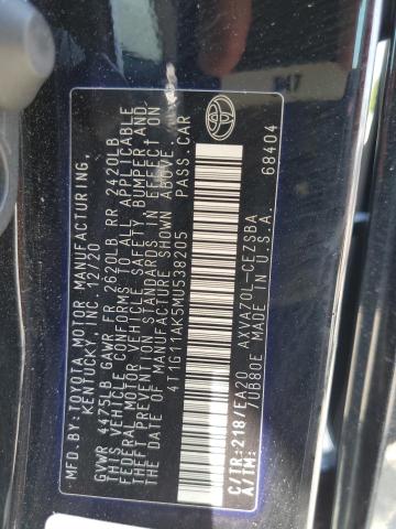 Photo 11 VIN: 4T1G11AK5MU538205 - TOYOTA CAMRY 