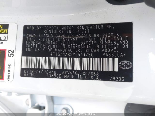 Photo 8 VIN: 4T1G11AK5MU544750 - TOYOTA CAMRY 