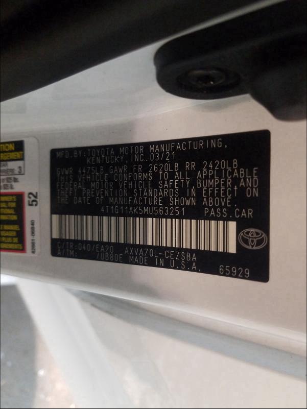 Photo 9 VIN: 4T1G11AK5MU563251 - TOYOTA CAMRY SE 