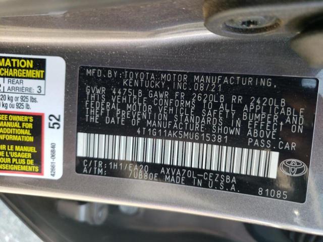 Photo 9 VIN: 4T1G11AK5MU615381 - TOYOTA CAMRY SE 