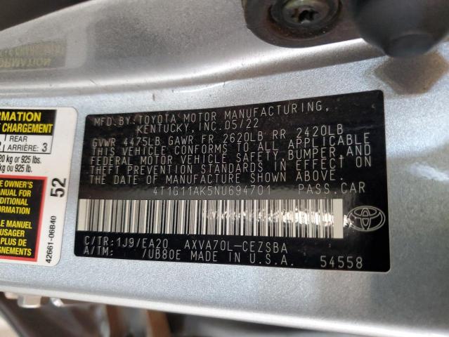 Photo 12 VIN: 4T1G11AK5NU694701 - TOYOTA CAMRY SE 