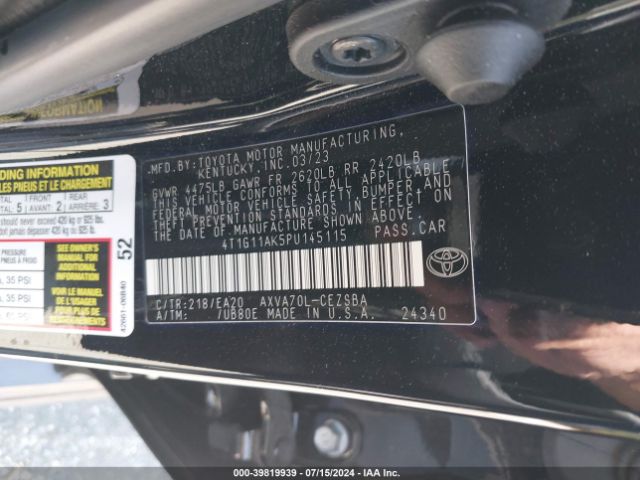 Photo 8 VIN: 4T1G11AK5PU145115 - TOYOTA CAMRY 