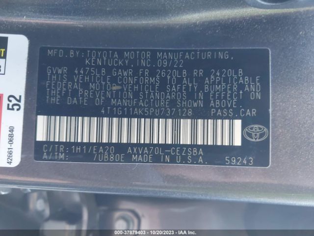 Photo 8 VIN: 4T1G11AK5PU737128 - TOYOTA CAMRY 