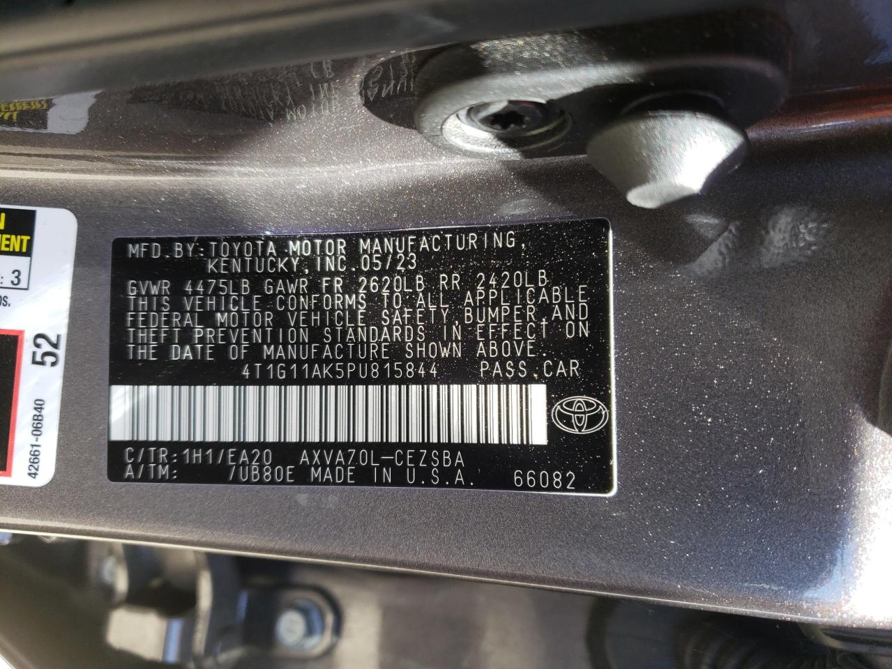 Photo 12 VIN: 4T1G11AK5PU815844 - TOYOTA CAMRY 