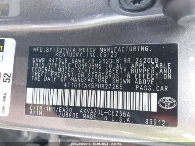 Photo 8 VIN: 4T1G11AK5PU827265 - TOYOTA CAMRY 