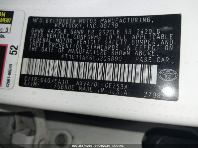 Photo 8 VIN: 4T1G11AK6LU306890 - TOYOTA CAMRY 