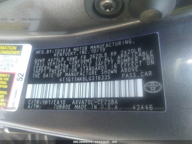 Photo 8 VIN: 4T1G11AK6LU316335 - TOYOTA CAMRY 