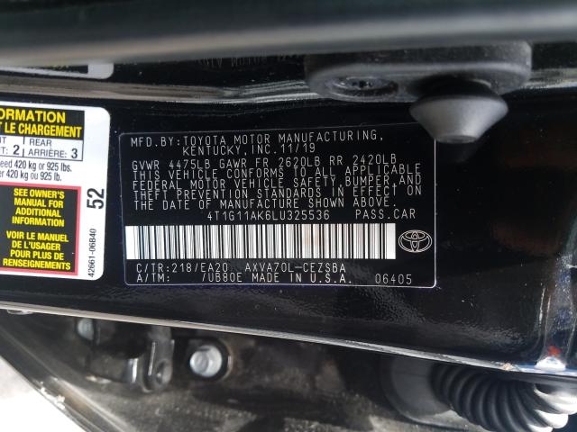 Photo 9 VIN: 4T1G11AK6LU325536 - TOYOTA CAMRY SE 