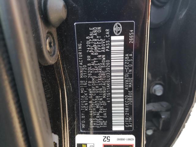 Photo 9 VIN: 4T1G11AK6LU339260 - TOYOTA CAMRY SE 