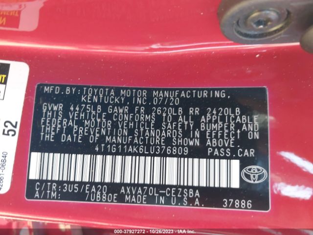 Photo 8 VIN: 4T1G11AK6LU376809 - TOYOTA CAMRY 