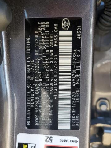 Photo 12 VIN: 4T1G11AK6LU377930 - TOYOTA CAMRY SE 