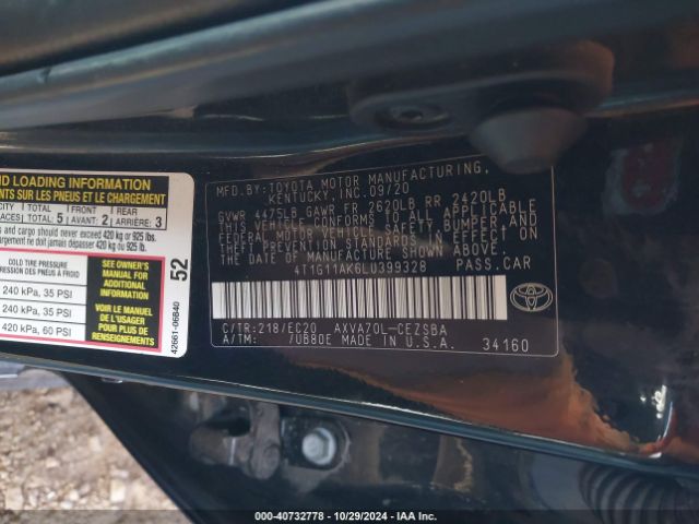 Photo 8 VIN: 4T1G11AK6LU399328 - TOYOTA CAMRY 