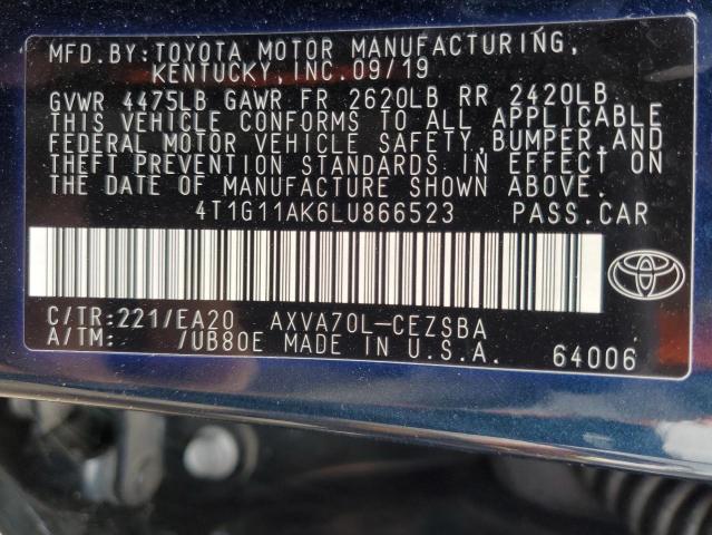 Photo 11 VIN: 4T1G11AK6LU866523 - TOYOTA CAMRY SE 