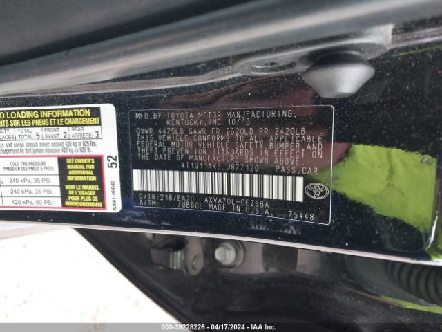 Photo 8 VIN: 4T1G11AK6LU877120 - TOYOTA CAMRY 