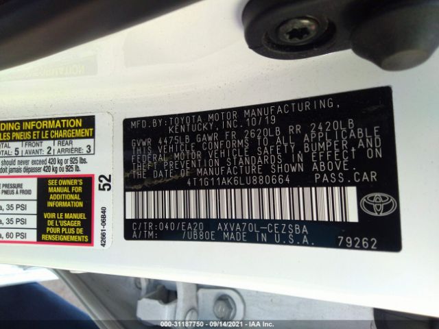 Photo 8 VIN: 4T1G11AK6LU880664 - TOYOTA CAMRY 