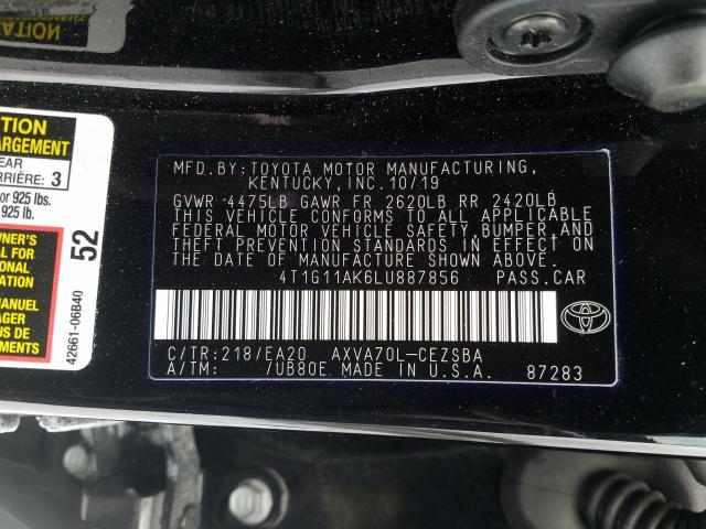 Photo 9 VIN: 4T1G11AK6LU887856 - TOYOTA CAMRY SE 