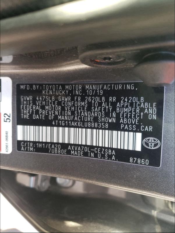 Photo 9 VIN: 4T1G11AK6LU888358 - TOYOTA CAMRY SE 